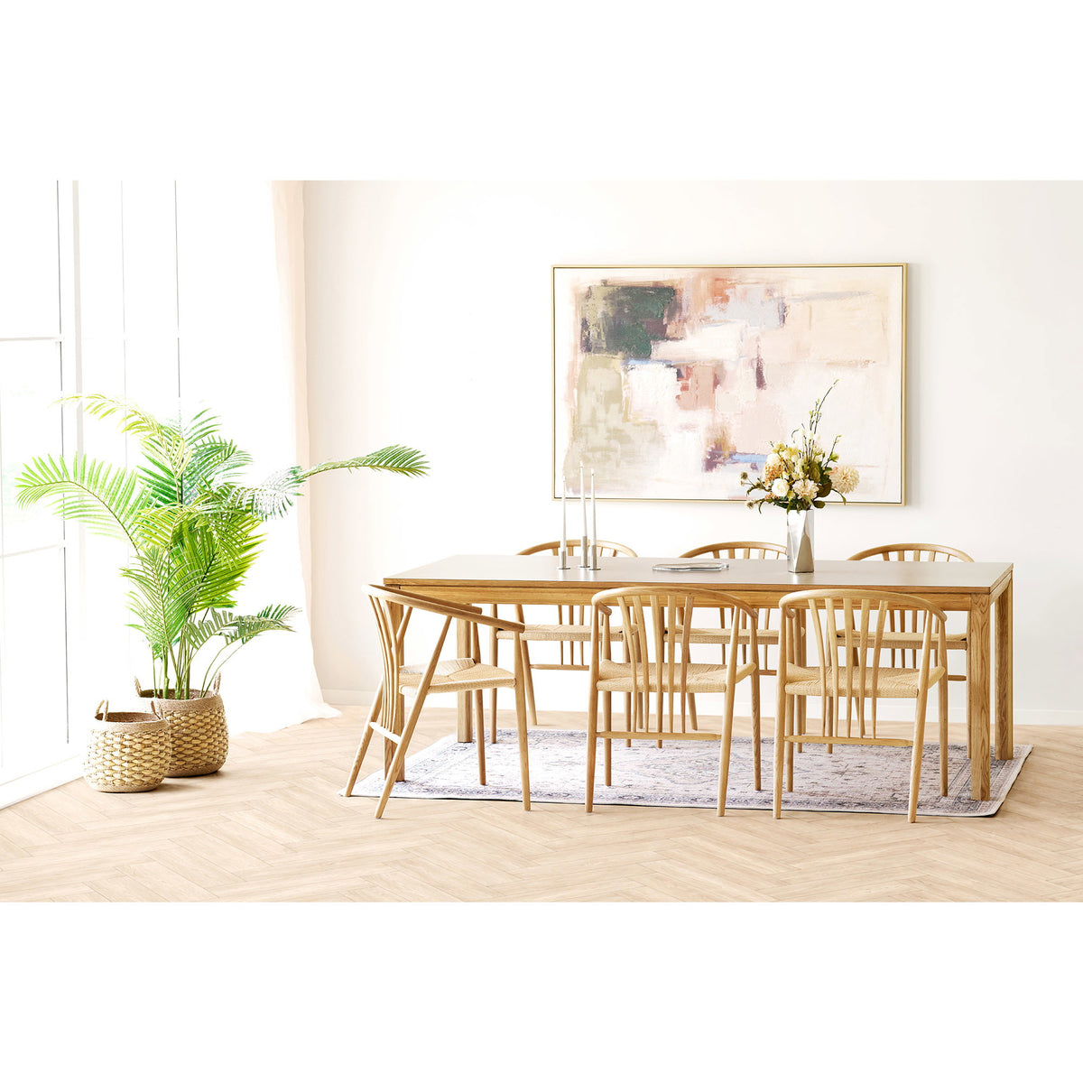 House Nordic, Matgrupp Bowen & Agustin med 6 Stolar Ek Natur