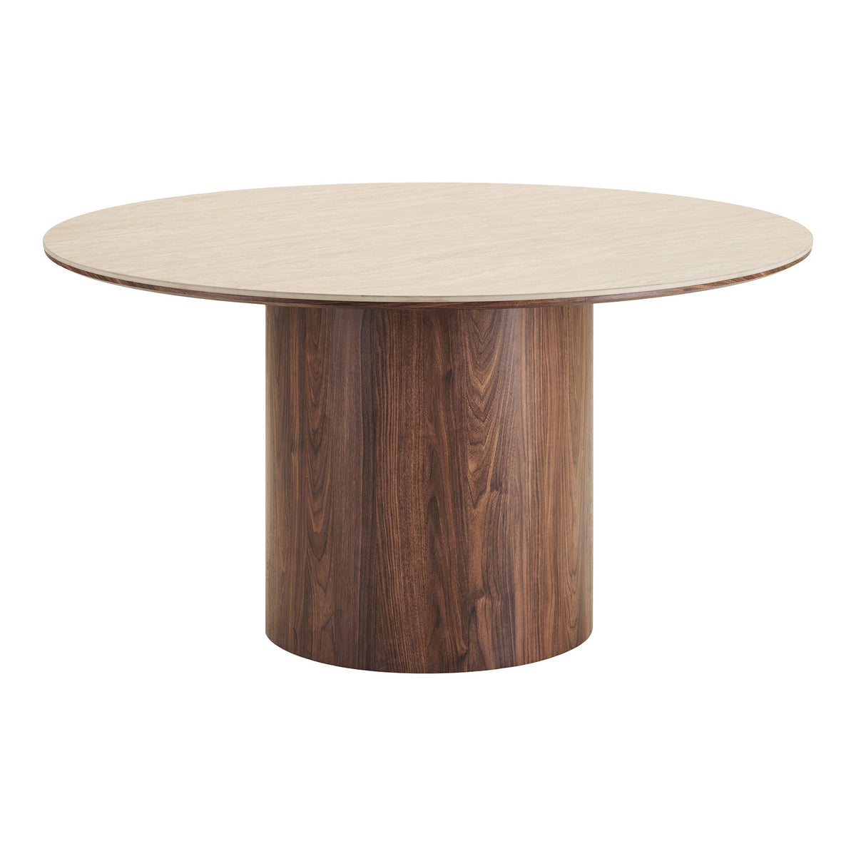 House Nordic, Matgrupp Delphi & Cavi med 4 Stolar Sand / Valnöt / Travertin 140 cm