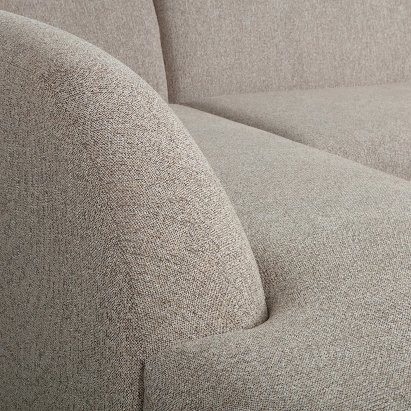 WOOOD, Sloping hörnsoffa vänster chenille naturel melange