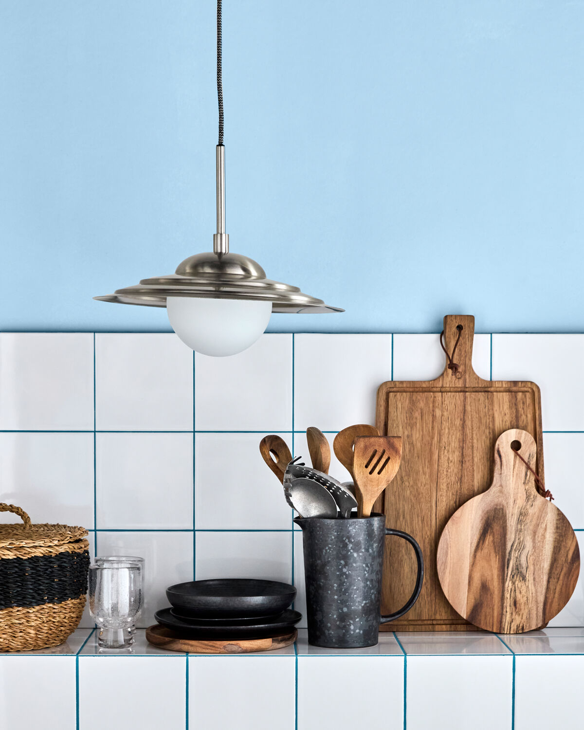 Lampa, HDCoin, Borstat silverfärg, Matt vit