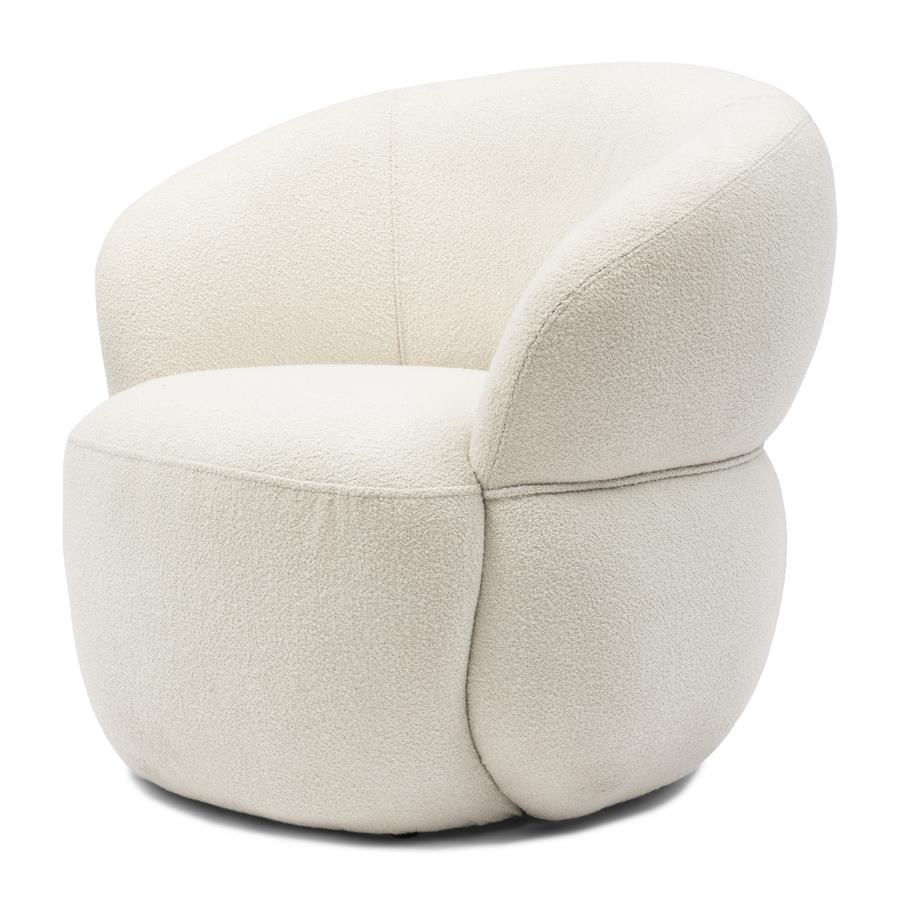 Riviera Maison, San Remo snurrfåtölj i bouclé – Simply White
