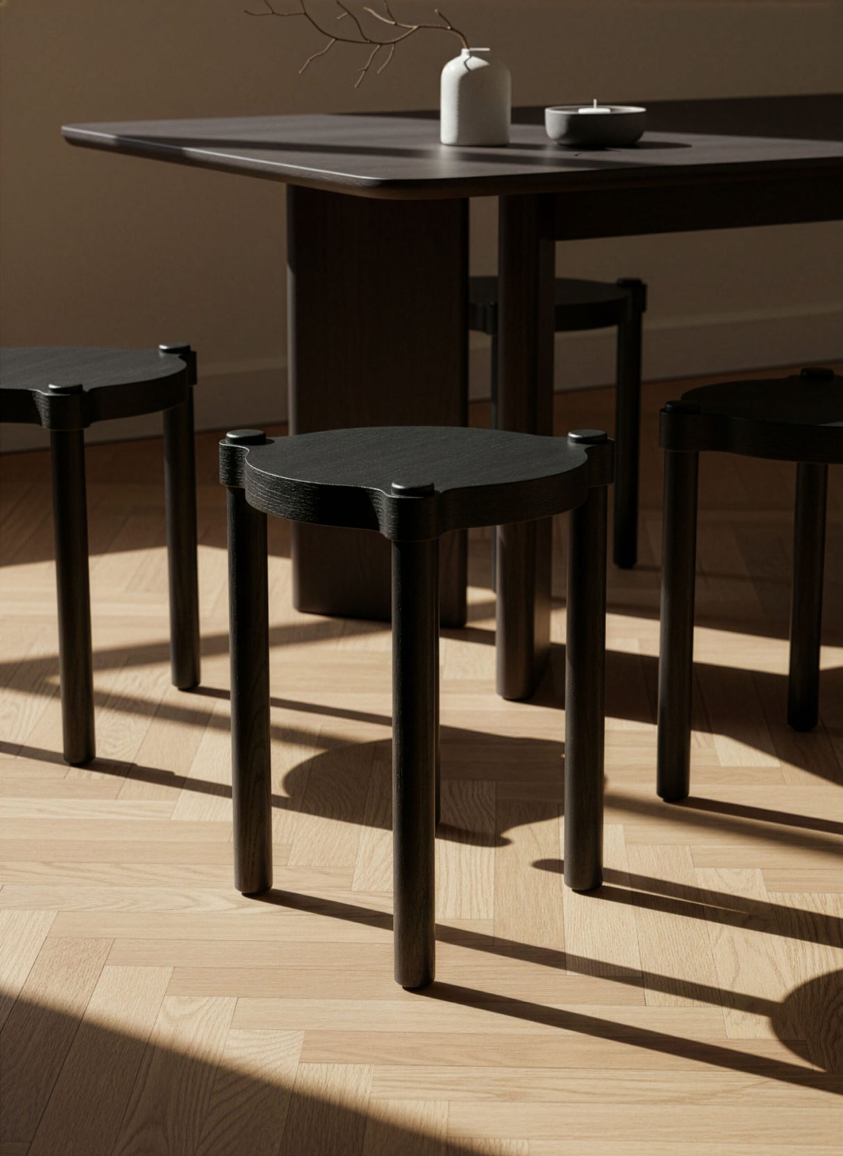 Cooee Design, Woody Stool Black Stained Oak