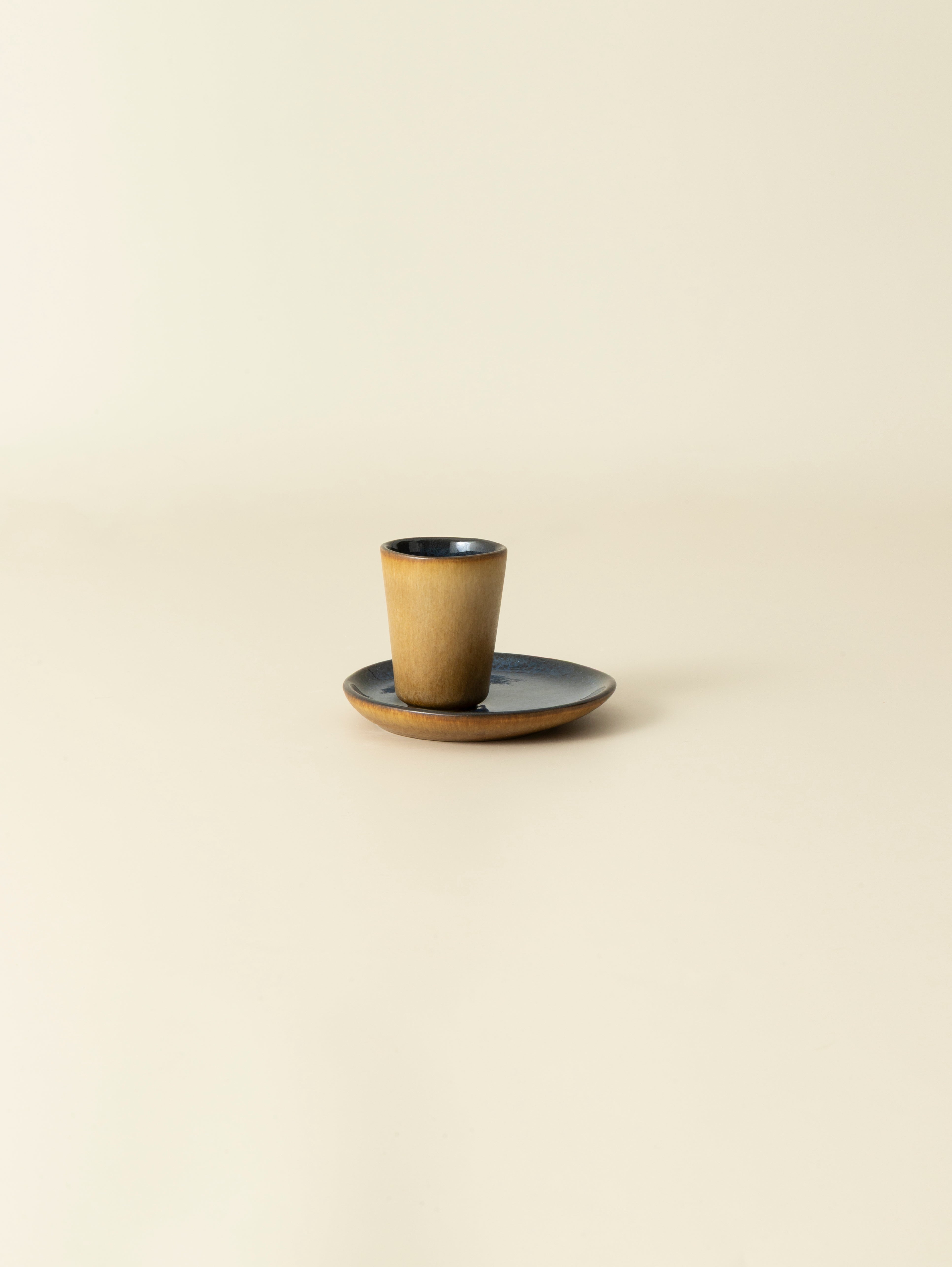 Blomfrön espresso koppar mörk blå ( set om 4)