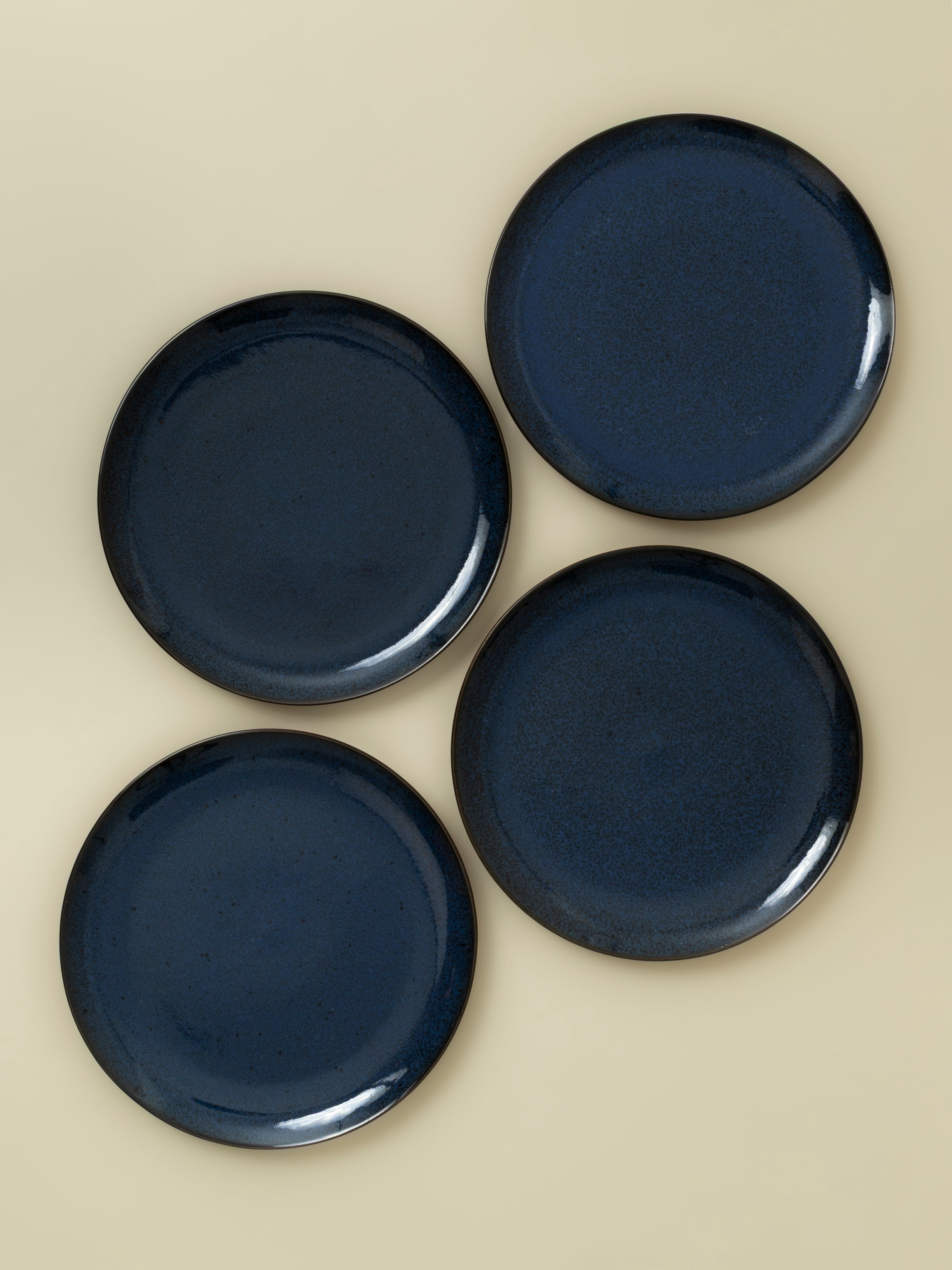 Blomfrön mörkblå middagstallrik (set om 4) 28,5 cm