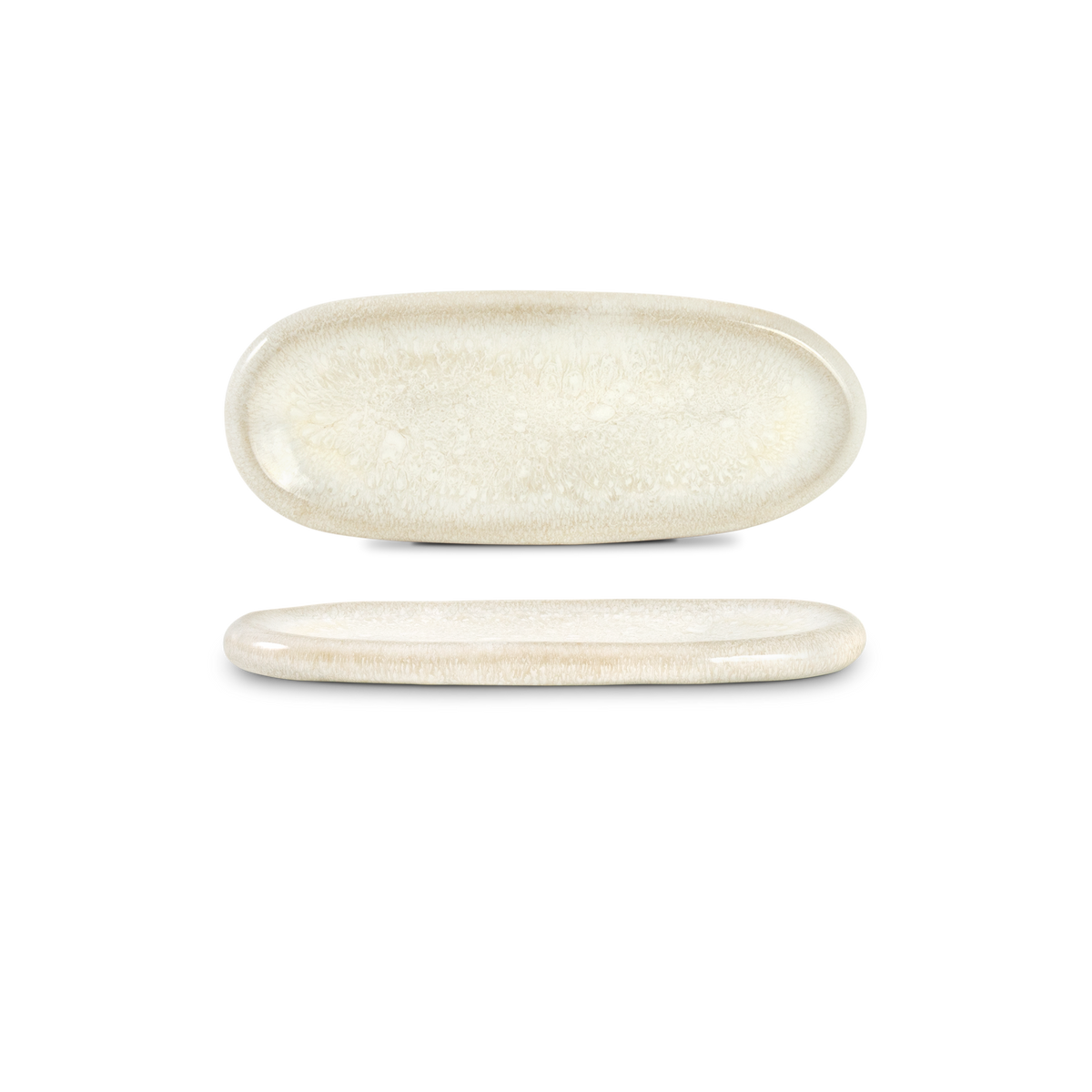 Quartzo cristal branco - oval serverings fat (set om 8)