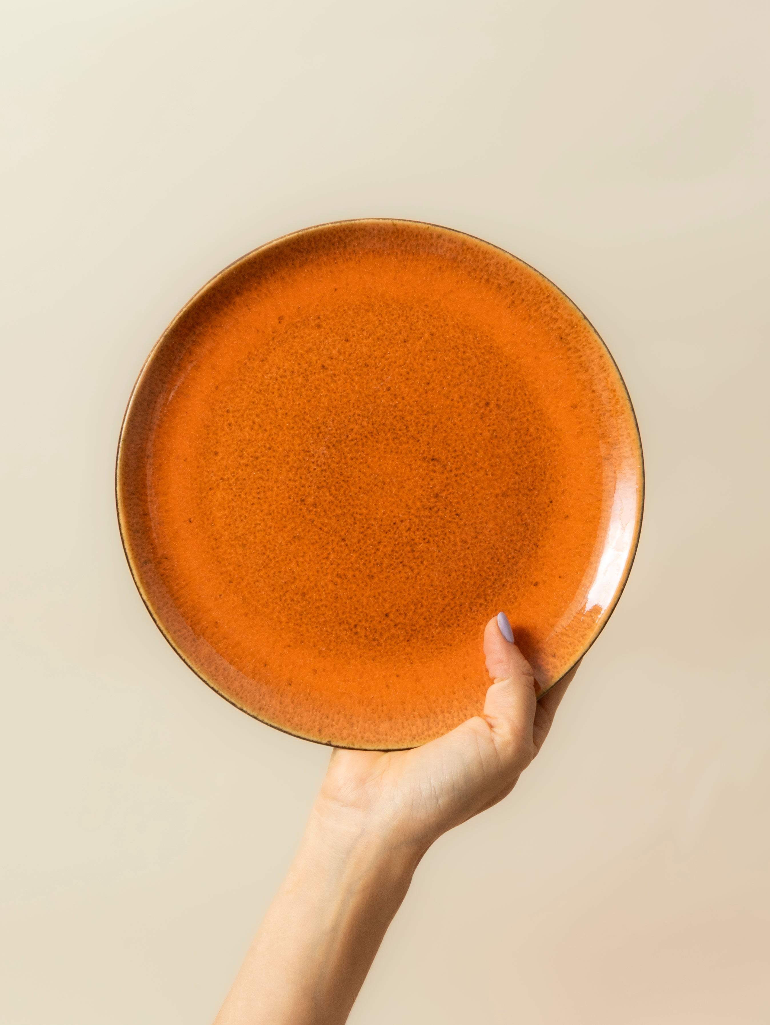 Blomfrön orange middagstallrik (set om 4) 28,5 cm