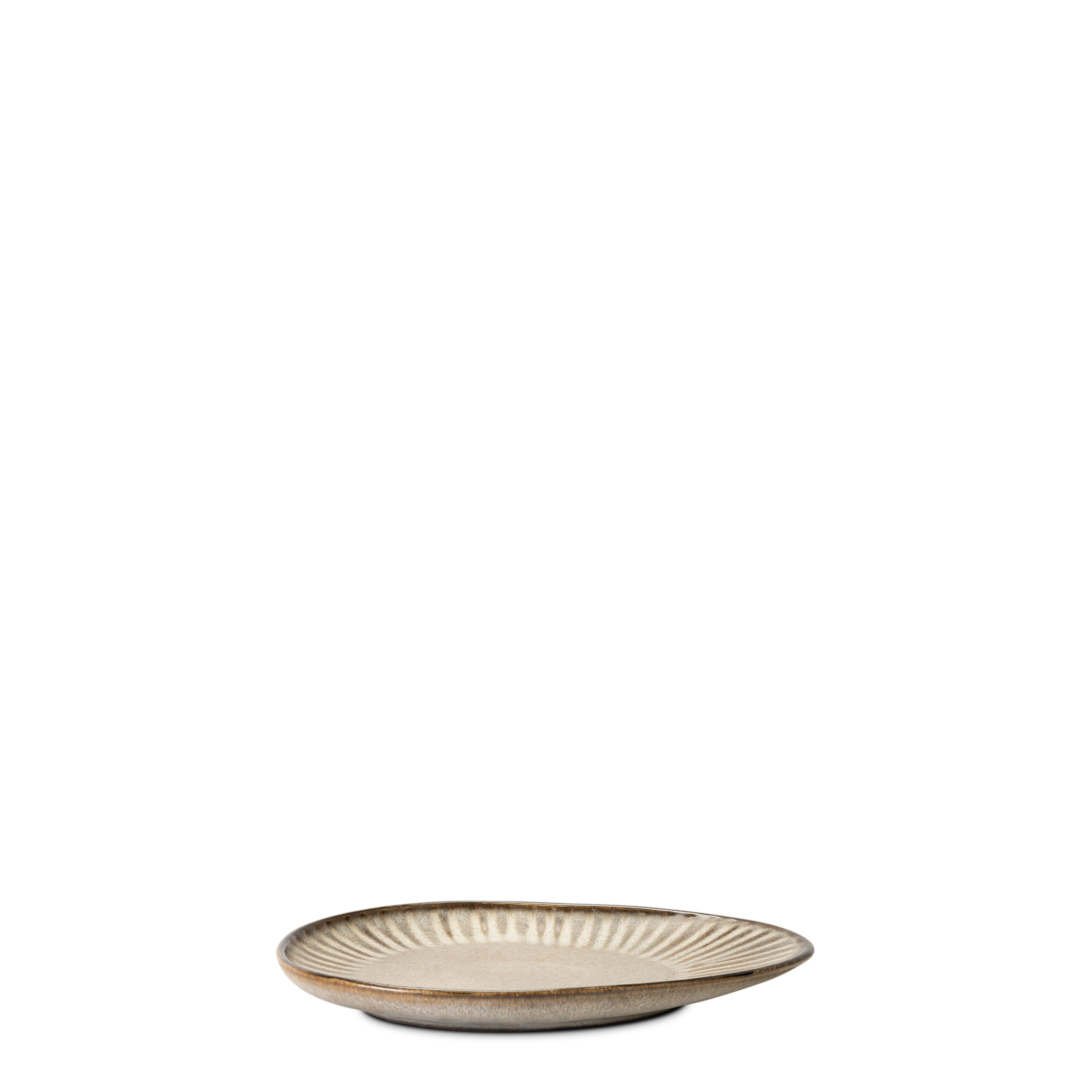 Vieira beige matt asymmetrisk tallrik små (set om 6)