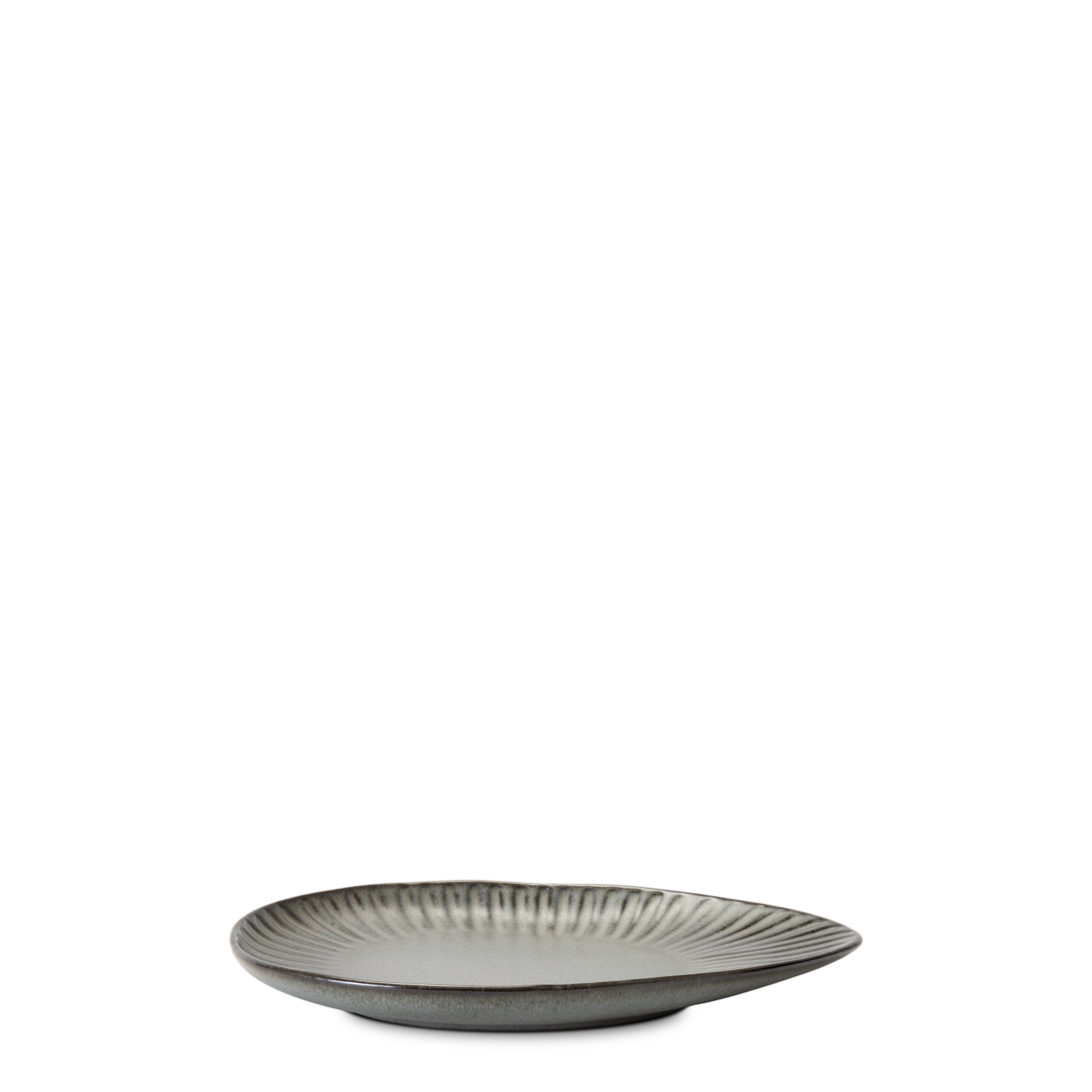 Vieira matt blå asymmetrisk medium tallrik (set om 4)