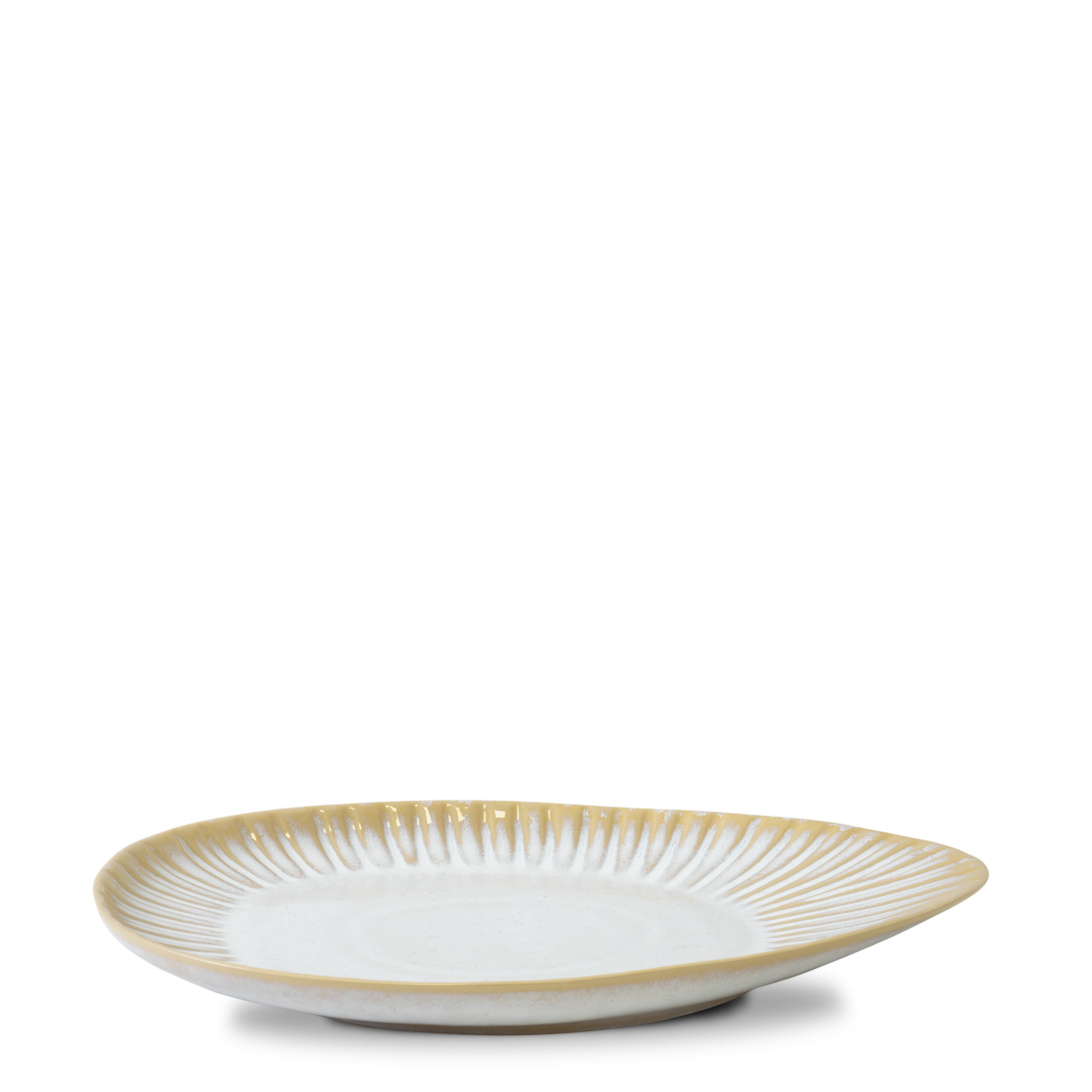 Vieira vit asymmetrisk stora tallrik (set om 2)