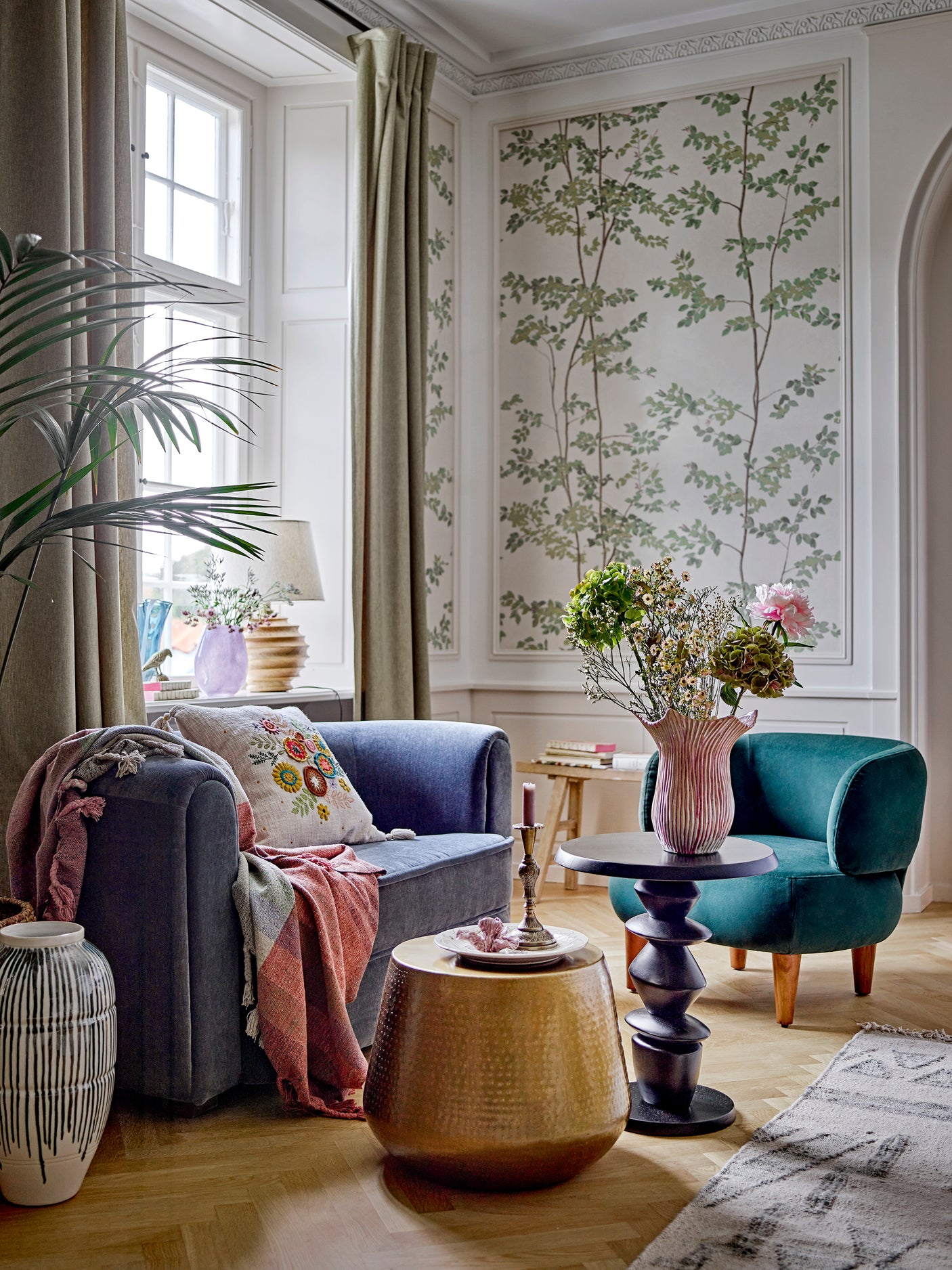 Bloomingville, Malala soffa, blå, återvunnen polyester