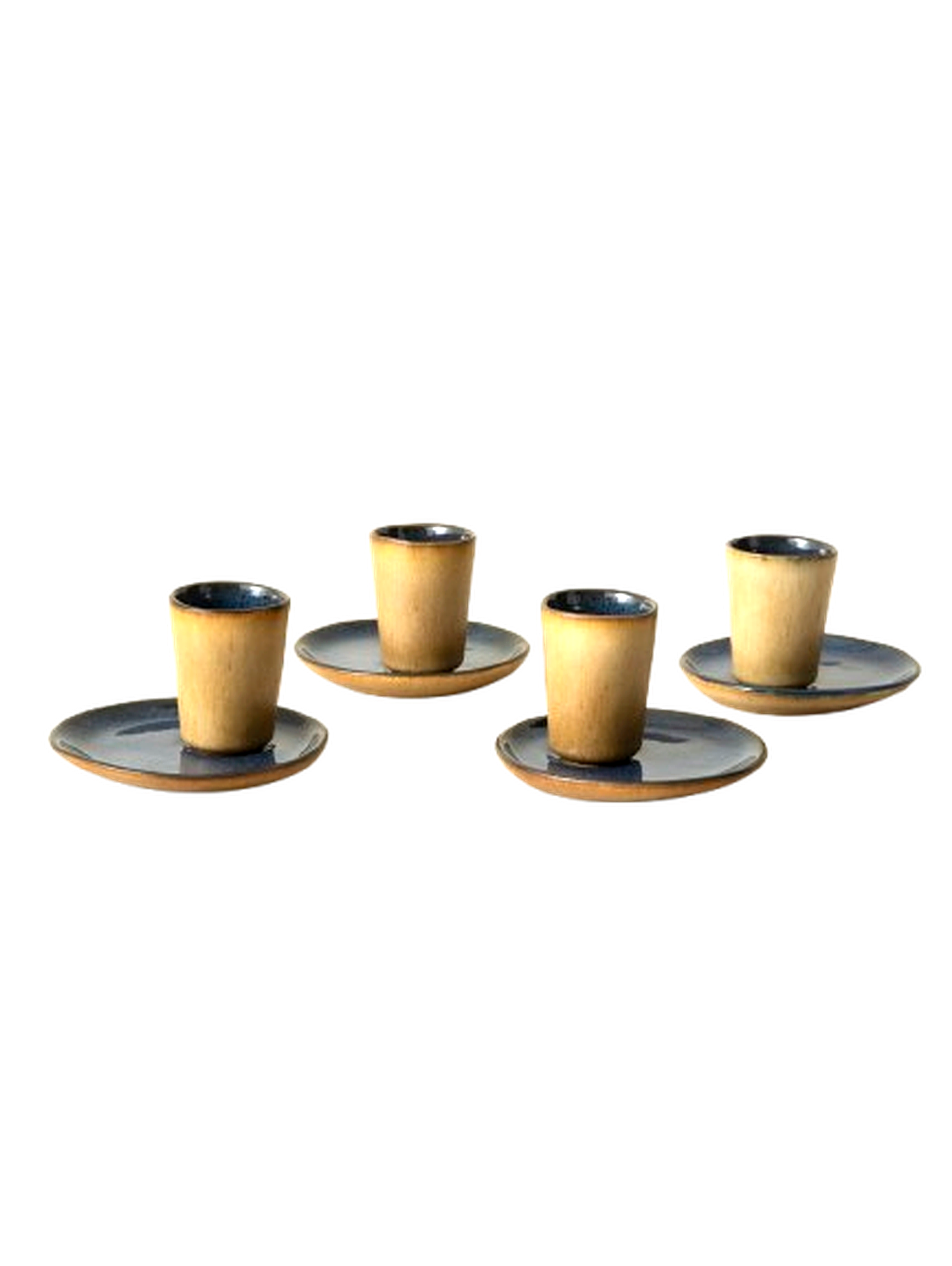 Blomfrön espresso koppar mörk blå ( set om 4)