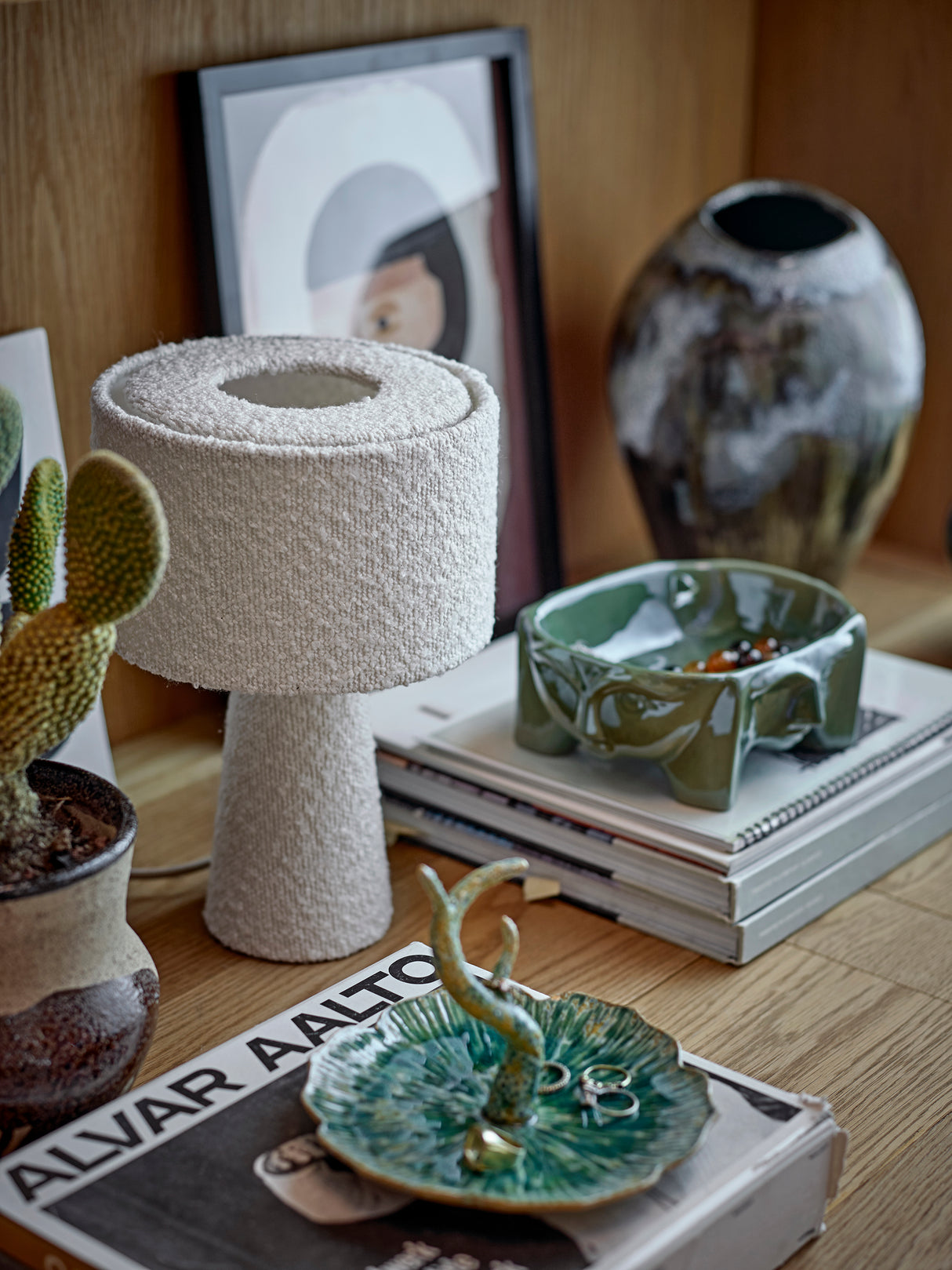 Bloomingville, Emmie Bordslampa, vit, polyester