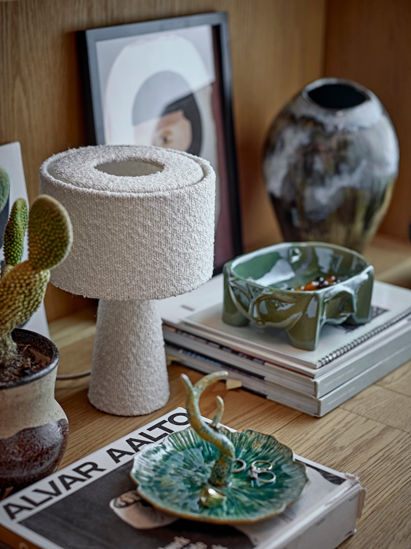 Bloomingville, Emmie Bordslampa, vit, polyester