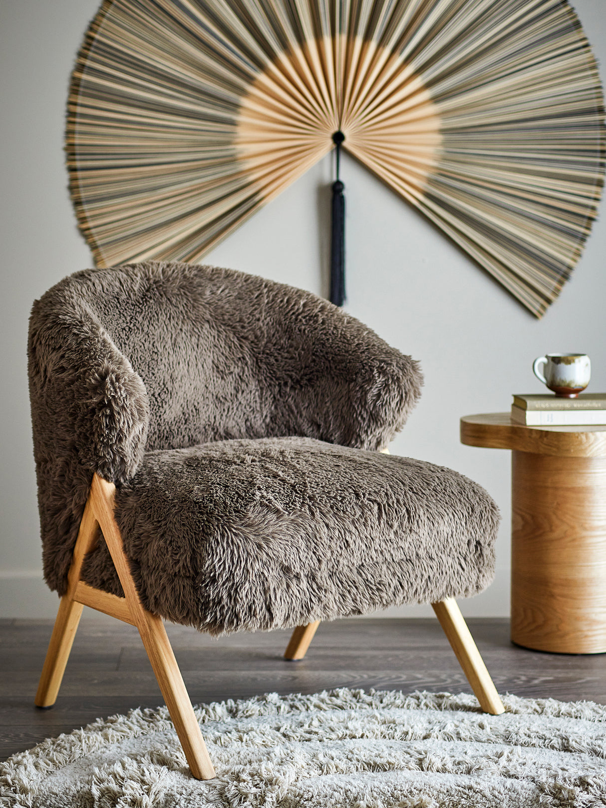 Bloomingville, Camino Lounge Chair, brun, FSC100%, Rubberwood®