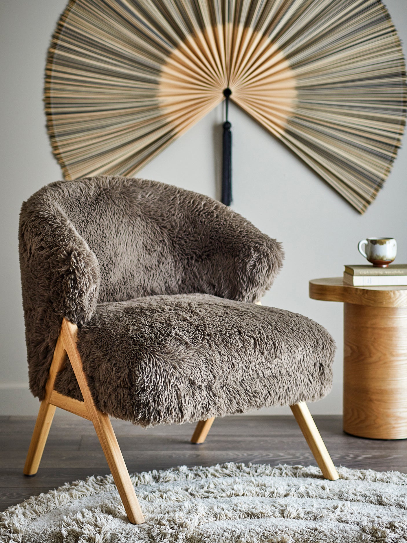 Bloomingville, Camino Lounge Chair, brun, FSC100%, Rubberwood®