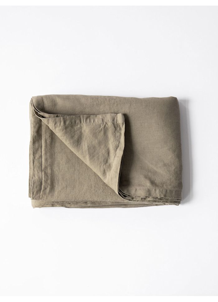 Bordsduk linne olive, 145x330 cm