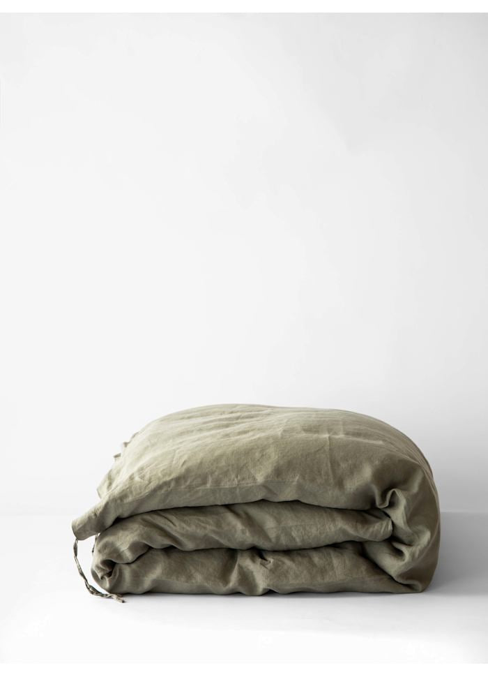 Påslakan linne olive, 140x200 cm