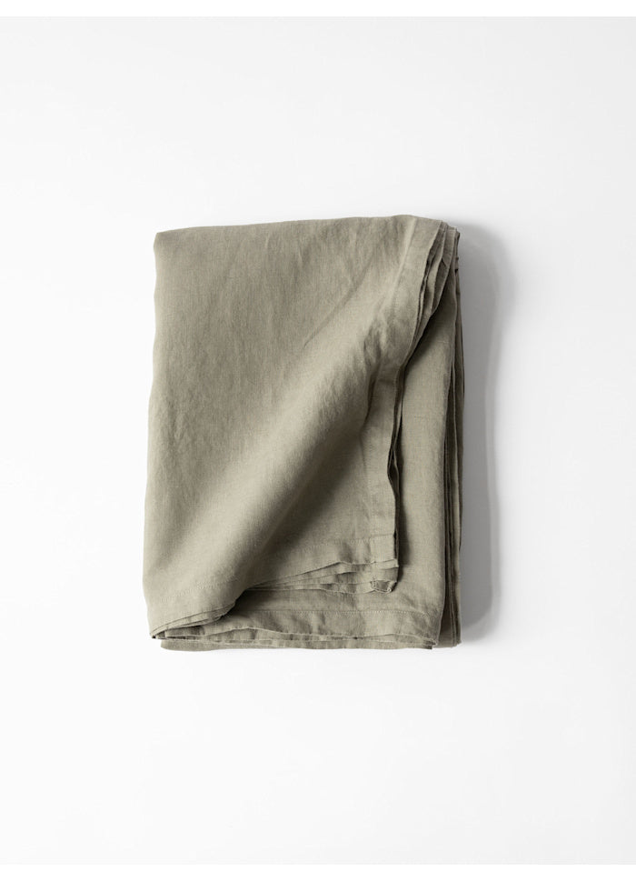 Bordsduk linne olive, 145x145 cm