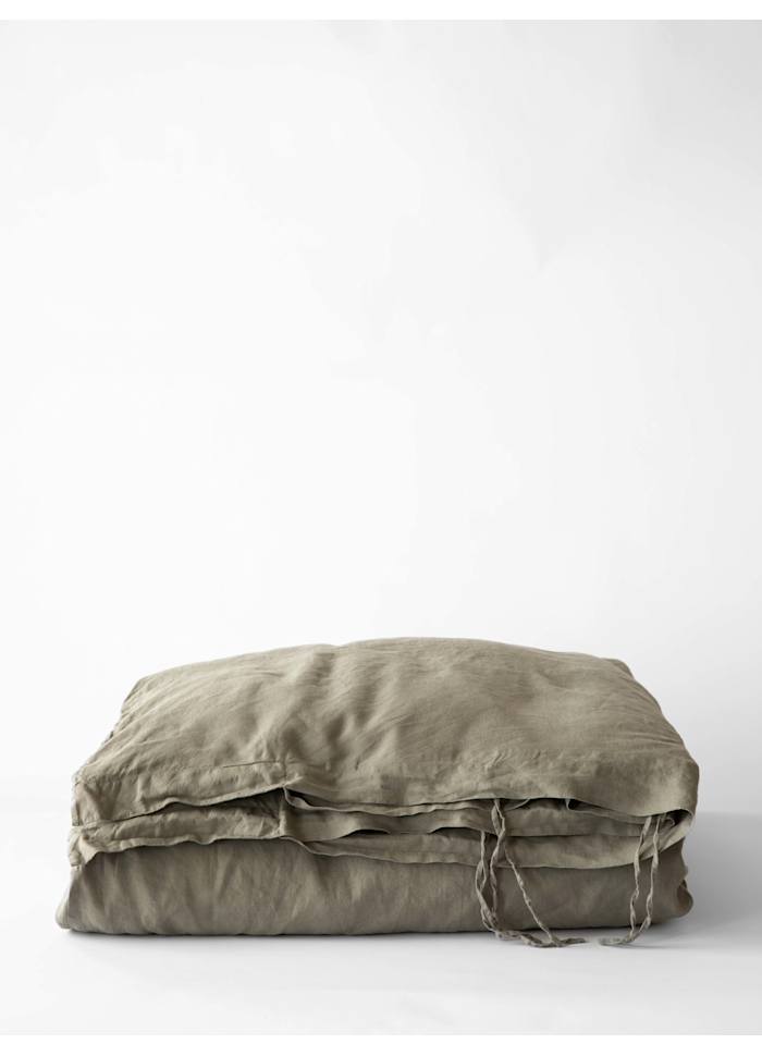 Påslakan linne olive, 240x220 cm