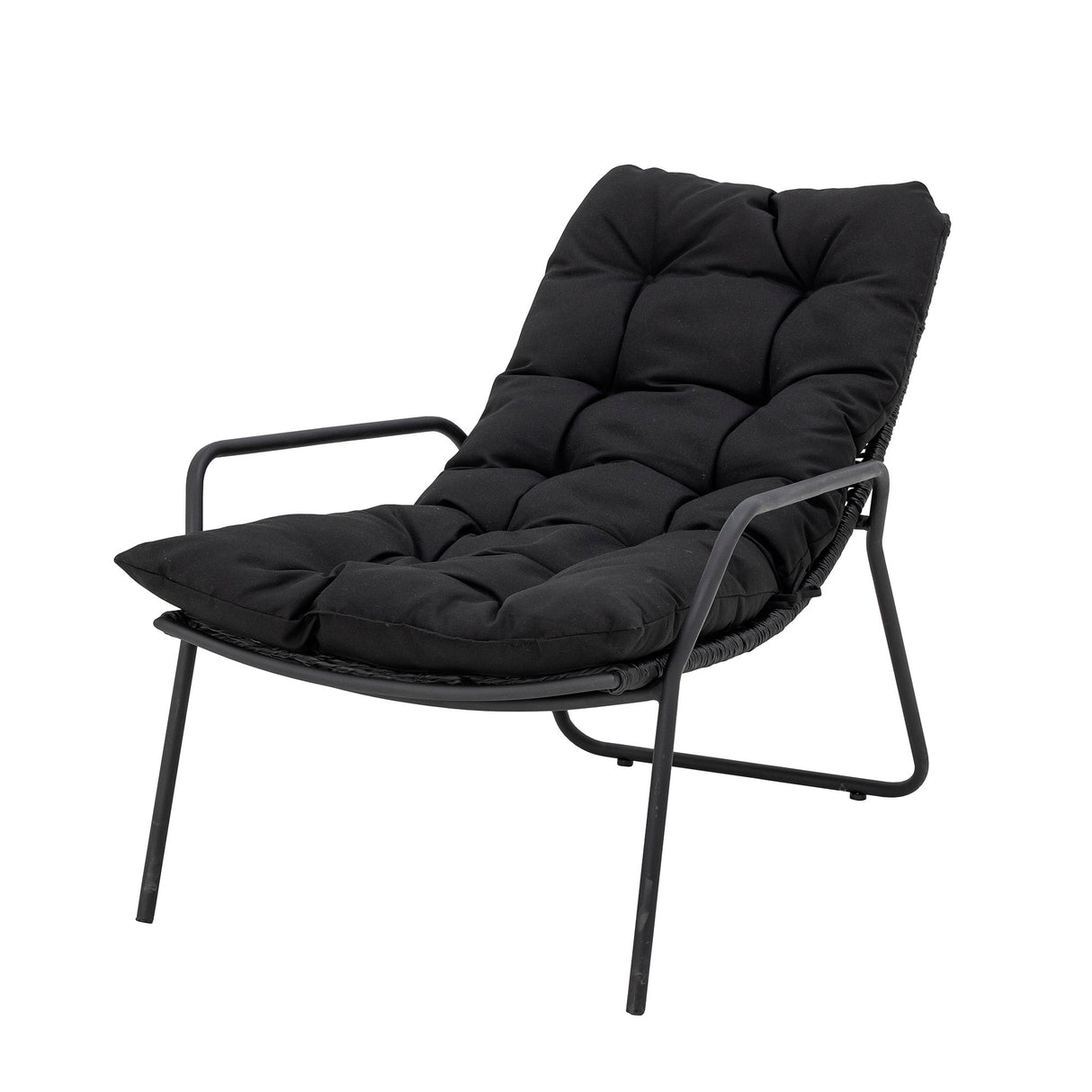 Bloomingville, Boel däckstol med pall, svart, metall ( set om 2)