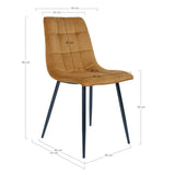 House Nordic, Middelfart Matstol Sammet Senapsgul – set om 2