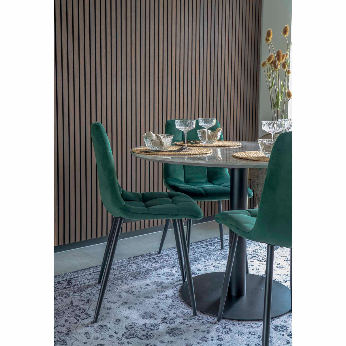 House Nordic, Middelfart Matstol Sammet Mörkgrön – set om 2