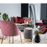 House Nordic, Geneve Matstol Sammet Rosa med Mässingsfärgade Ben – set om 2