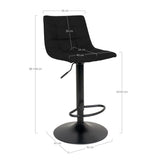 House Nordic, Middelfart Barstol Sammet Svart – set om 2