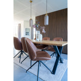 House Nordic, Monte Carlo Snurrbar Matstol PU-läder Vintagebrun med Svarta Ben – set om 2
