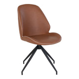 House Nordic, Monte Carlo Snurrbar Matstol PU-läder Vintagebrun med Svarta Ben – set om 2