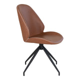 House Nordic, Monte Carlo Snurrbar Matstol PU-läder Vintagebrun med Svarta Ben – set om 2