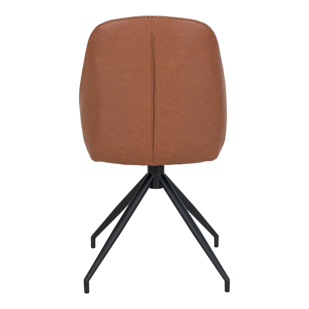 House Nordic, Monte Carlo Snurrbar Matstol PU-läder Vintagebrun med Svarta Ben – set om 2