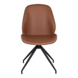 House Nordic, Monte Carlo Snurrbar Matstol PU-läder Vintagebrun med Svarta Ben – set om 2