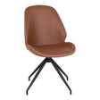 House Nordic, Monte Carlo Snurrbar Matstol PU-läder Vintagebrun med Svarta Ben – set om 2