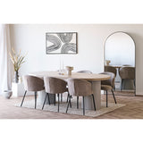 House Nordic, Safira Matstol Bouclé Beige med Svarta Ben – set om 2