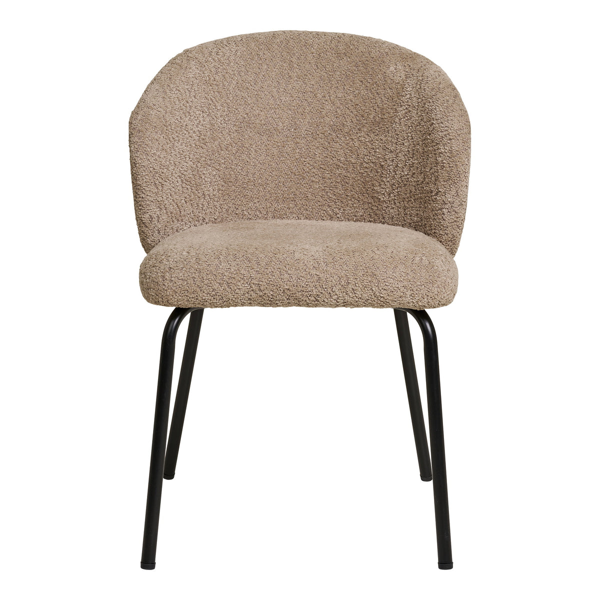 House Nordic, Safira Matstol Bouclé Beige med Svarta Ben – set om 2