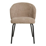 House Nordic, Safira Matstol Bouclé Beige med Svarta Ben – set om 2