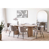 House Nordic, Safira Matstol Bouclé Beige med Svarta Ben – set om 2