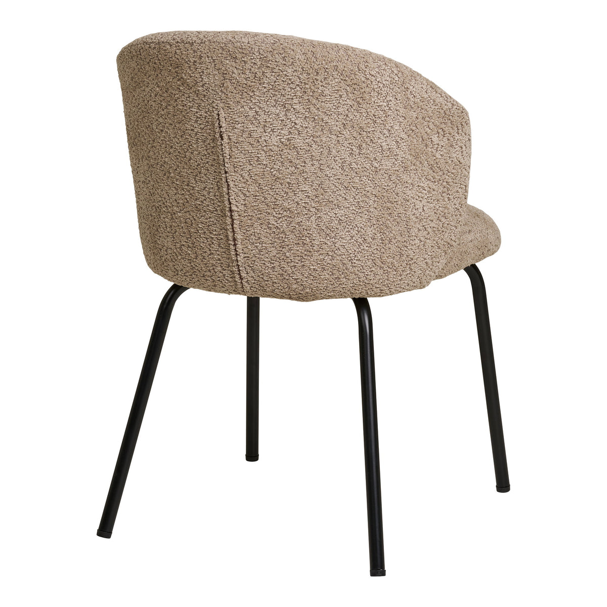 House Nordic, Safira Matstol Bouclé Beige med Svarta Ben – set om 2