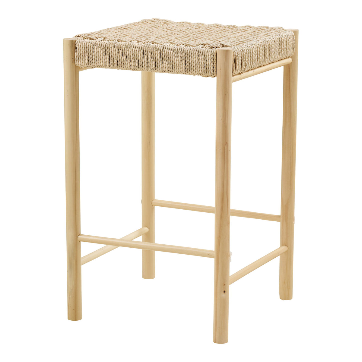 House Nordic, Abano Barstol Poppel Natur med Flätad Sits Sitthöjd 66,5 cm