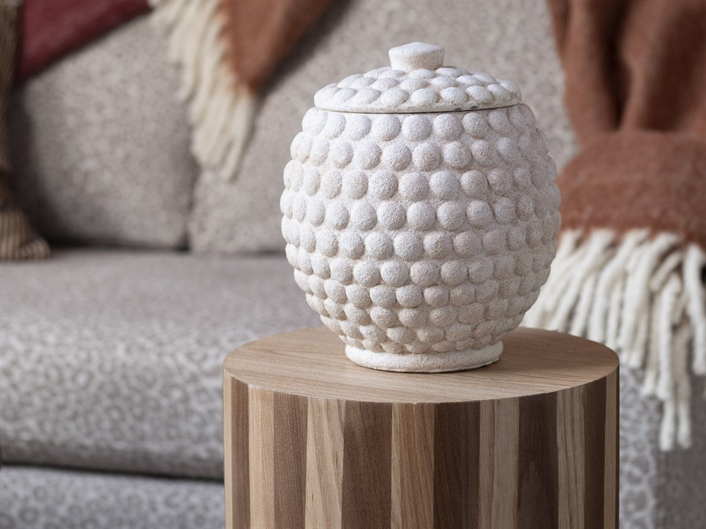 Moghiome, Plupp burk 21 × 21 × 24 cm – creme