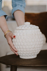 Moghiome, Plupp burk 21 × 21 × 24 cm – creme