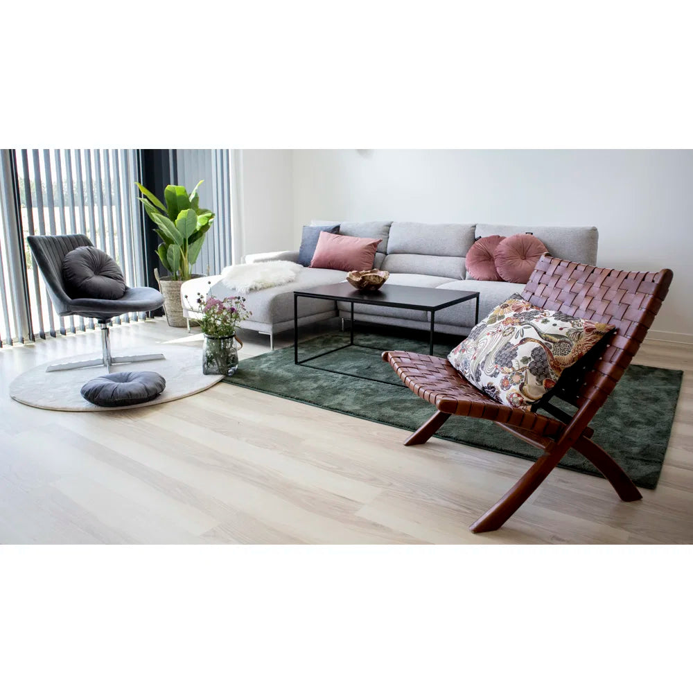 House Nordic, Perugia klappstol – brunt läder, med ben i teak