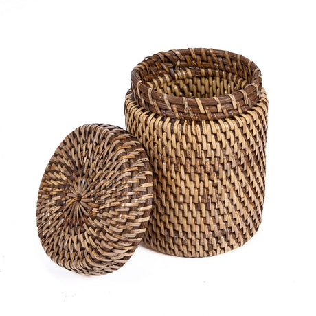 Bazar Bizar, Rattanburk med lock – Naturbrun