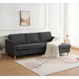 House Nordic, Firenze Loungesoffa Mörkgrå med Naturfärgade Träben