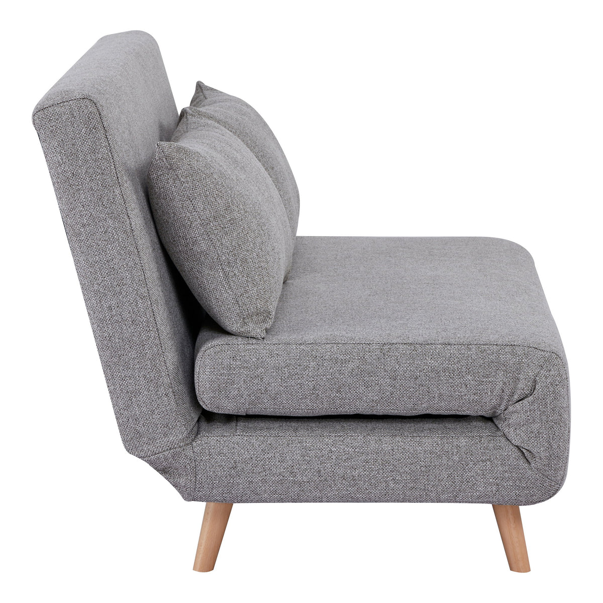House Nordic, Marlow 2-sits Bäddsoffa Grå med Naturfärgade Ben