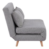 House Nordic, Marlow 2-sits Bäddsoffa Grå med Naturfärgade Ben