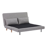 House Nordic, Marlow 2-sits Bäddsoffa Grå med Naturfärgade Ben