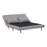House Nordic, Marlow 2-sits Bäddsoffa Grå med Naturfärgade Ben