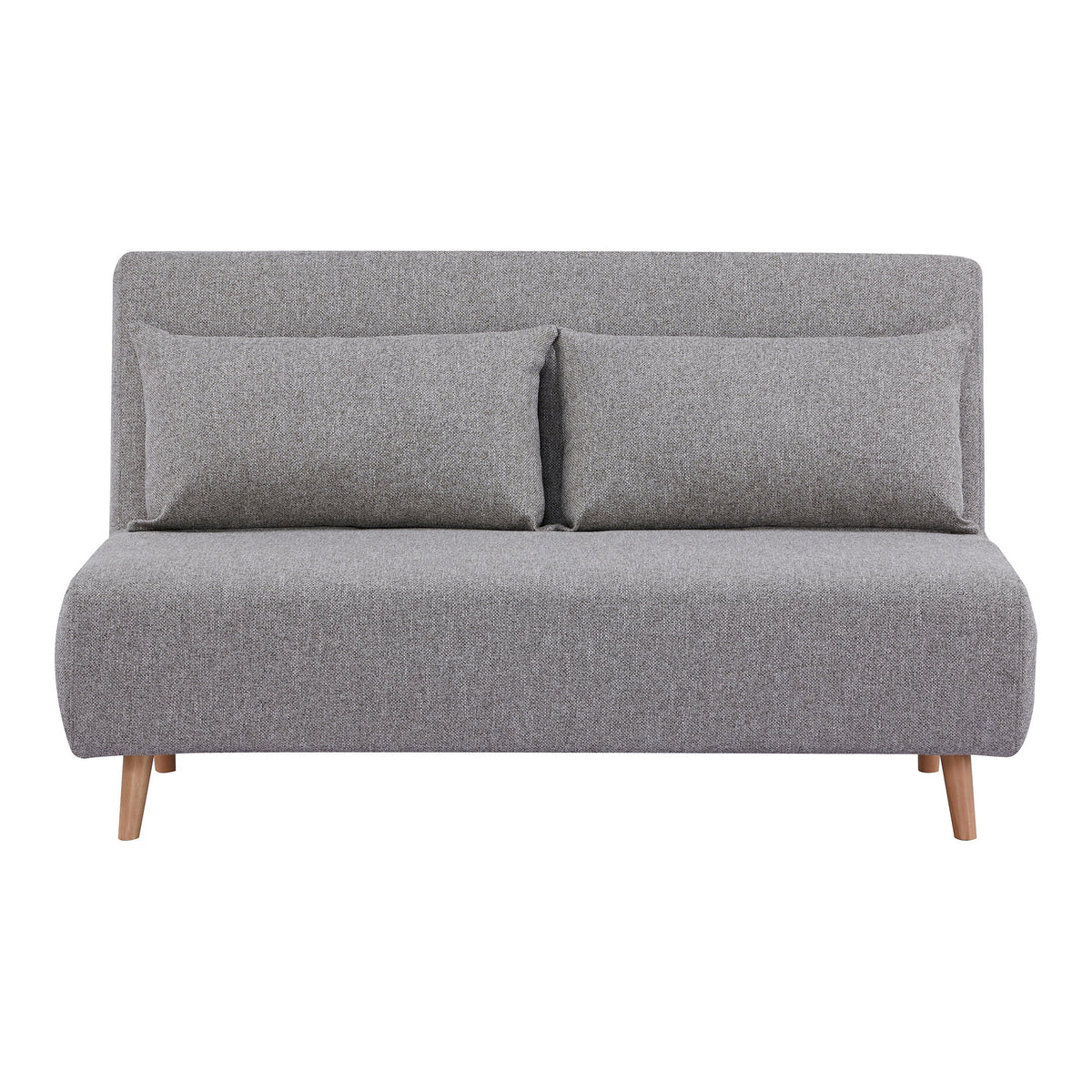 House Nordic, Marlow 2-sits Bäddsoffa Grå med Naturfärgade Ben
